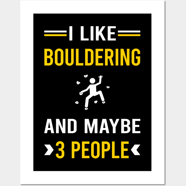 3 People Bouldering Rock Climbing Wall Art by Good Day